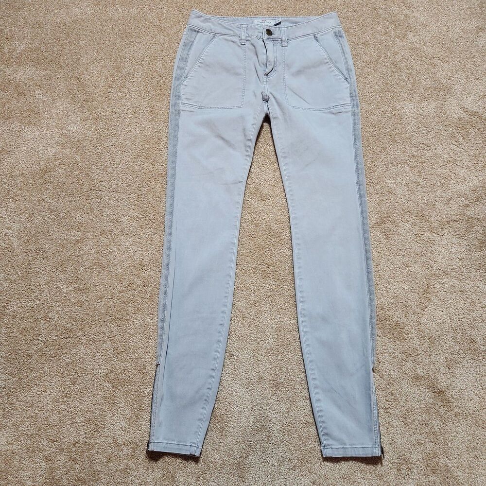 Vineyard Vines Pants Women 00 Grey Low Rise Skinny Utility Ankle Zip